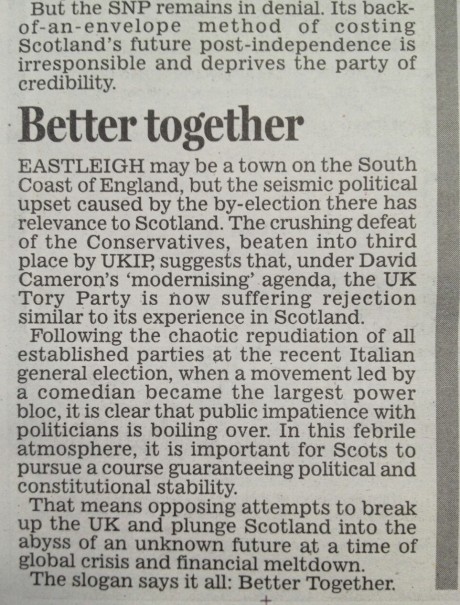 The Mail's assessment of the results of the Italian election appears to be blatantly false. The comedian Beppe Grillo's protest group in fact came third, not first. mailshit